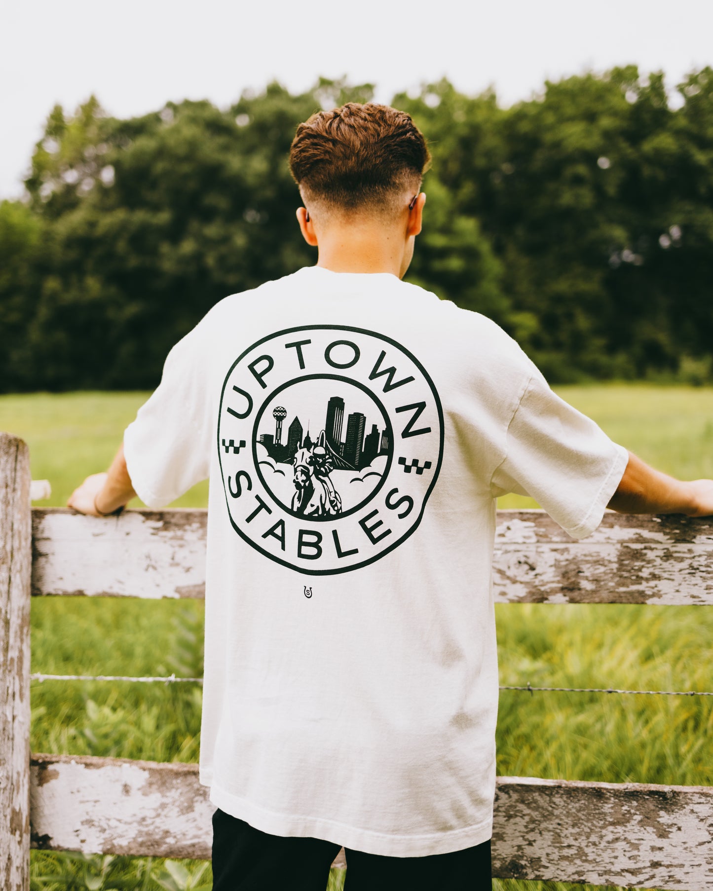 Off-White/Green Skyline Oversized T-Shirt