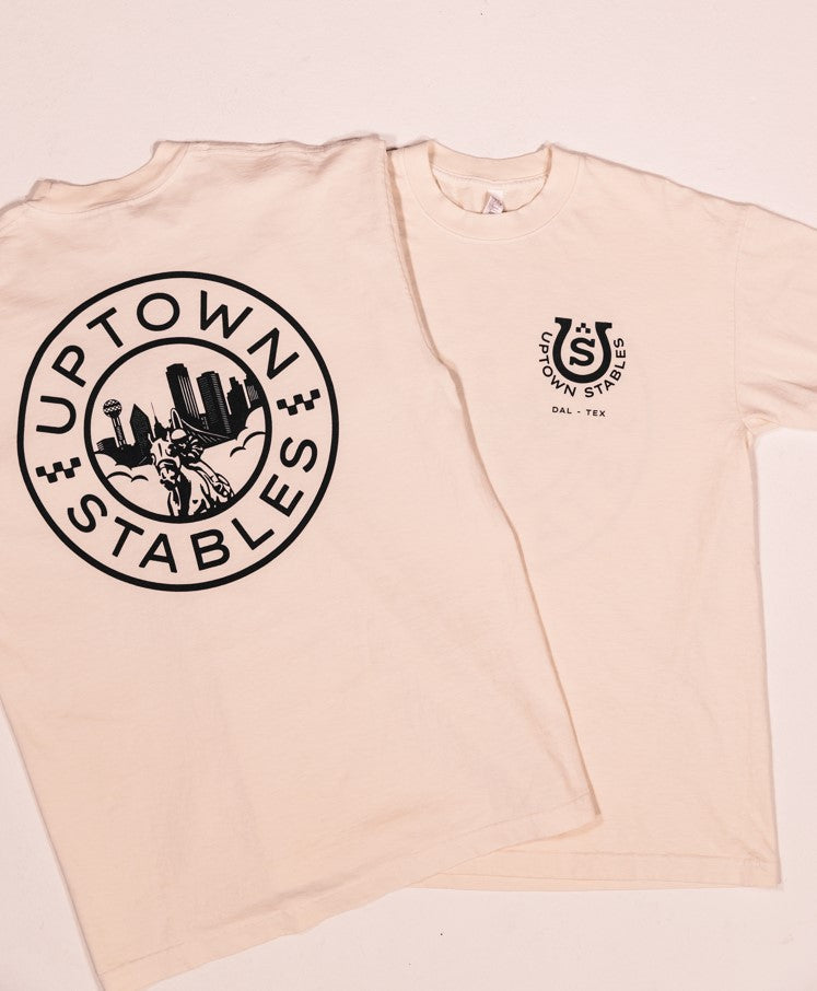 Cream/Navy Skyline Oversized T-Shirt